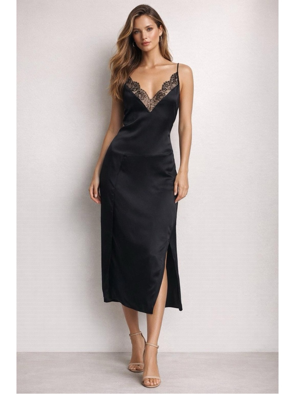 Brand New Iro Black Silk Slip Dress Size 36